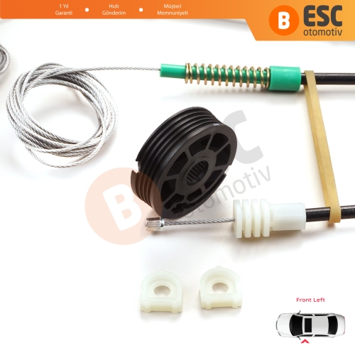 Volvo C70 MK1 872 1996-2002 2-Kapı Coupe 9467884 İçin Sol Cam Kriko Tamir Seti